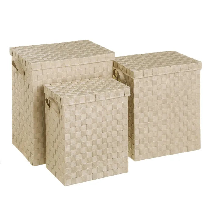 S/3 cesto ropa pp beige 46 x 35 x 52 cm