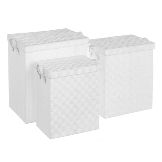 S/3 cesto ropa pp blanco 46 x 35 x 52 cm