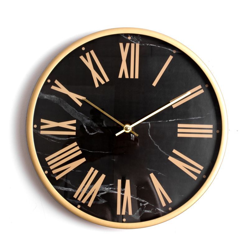 Reloj 30cm marmol negro