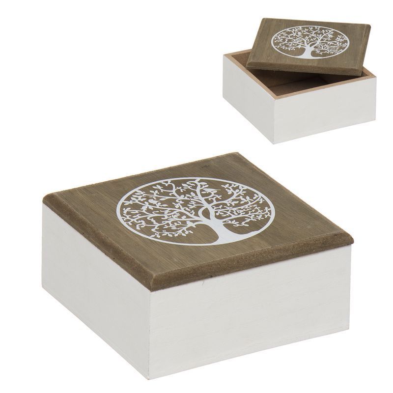 Caja decorativa mano arbol de la vida l