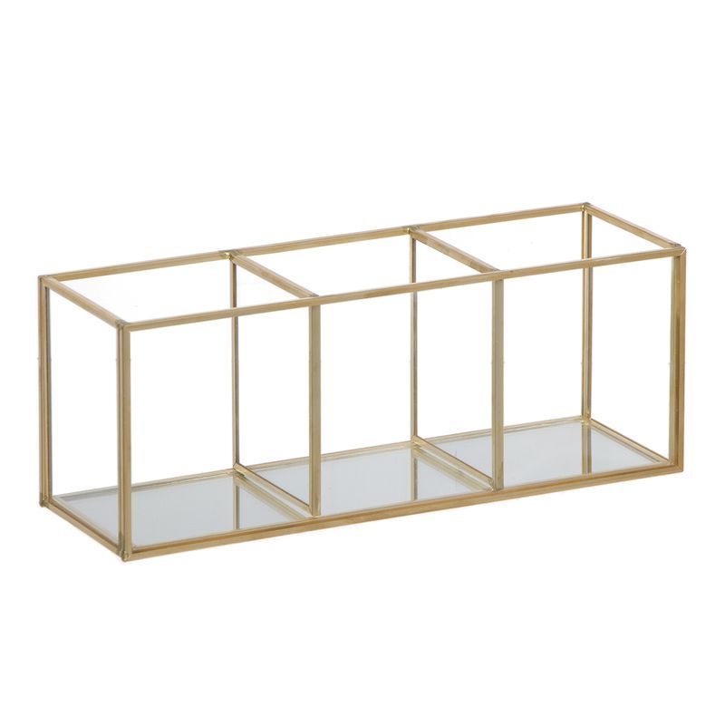 Organizador 3 dptos. Cristal oro