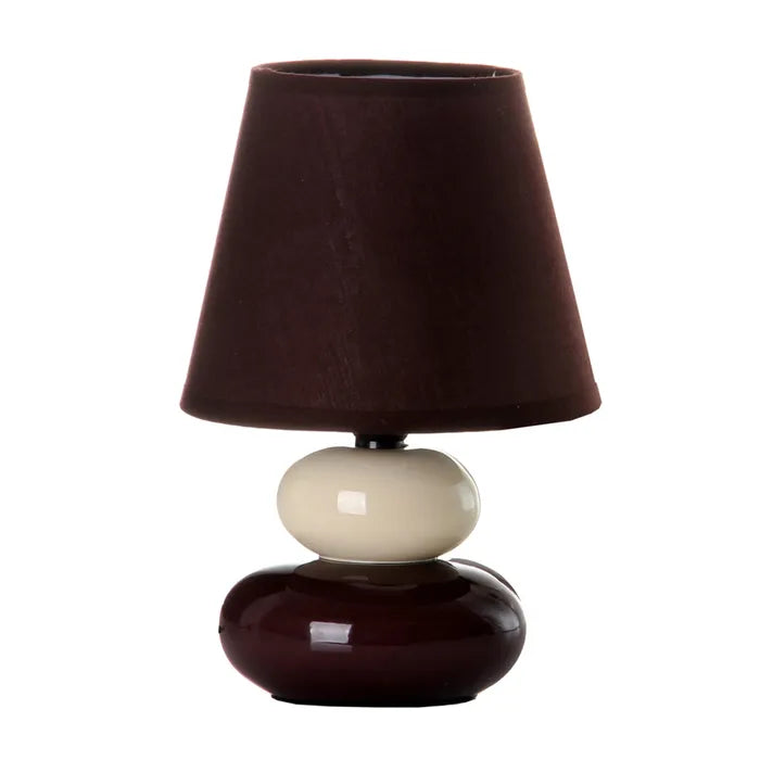 Lámpara piedras crema-marrón cerámica 15 x 15 x 22,50 cm