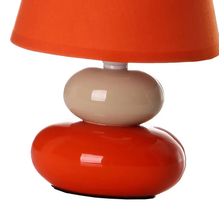 Lámpara piedras crema-naranja cerámica 15 x 15 x 22,50 cm