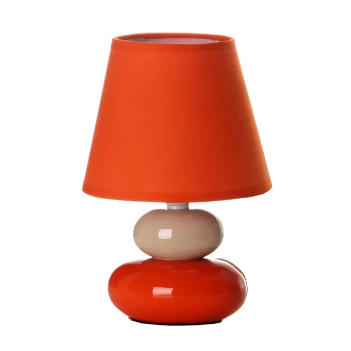 Lámpara piedras crema-naranja cerámica 15 x 15 x 22,50 cm
