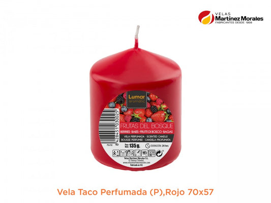 Vela taco perfumada frutas del bosque 7x5,7cm