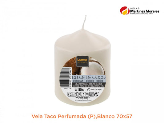 Vela taco perfumada coco 7x5,7 cm