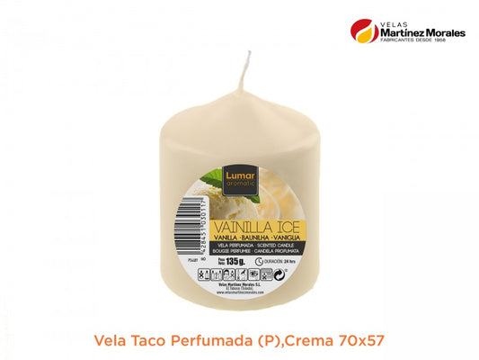 Vela taco perfumada vainilla 7x5,7 cm