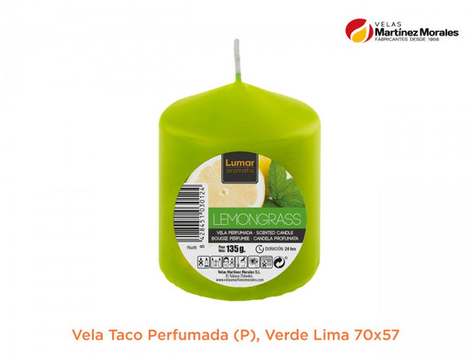 Vela taco perfumada lima 7x5,7 cm