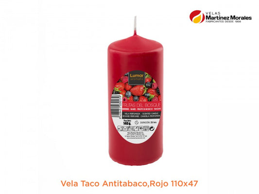 Vela taco antitabaco frutos del bosque 11x4,7 cm