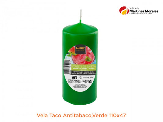 Vela taco antitabaco sandia 11x4,7 cm