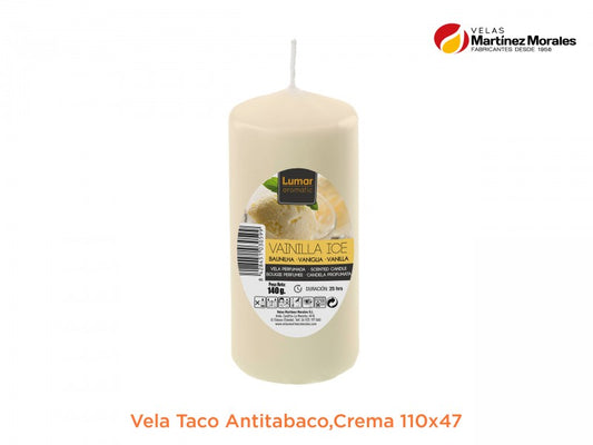 Vela taco antitabaco vainilla 11x4,7 cm