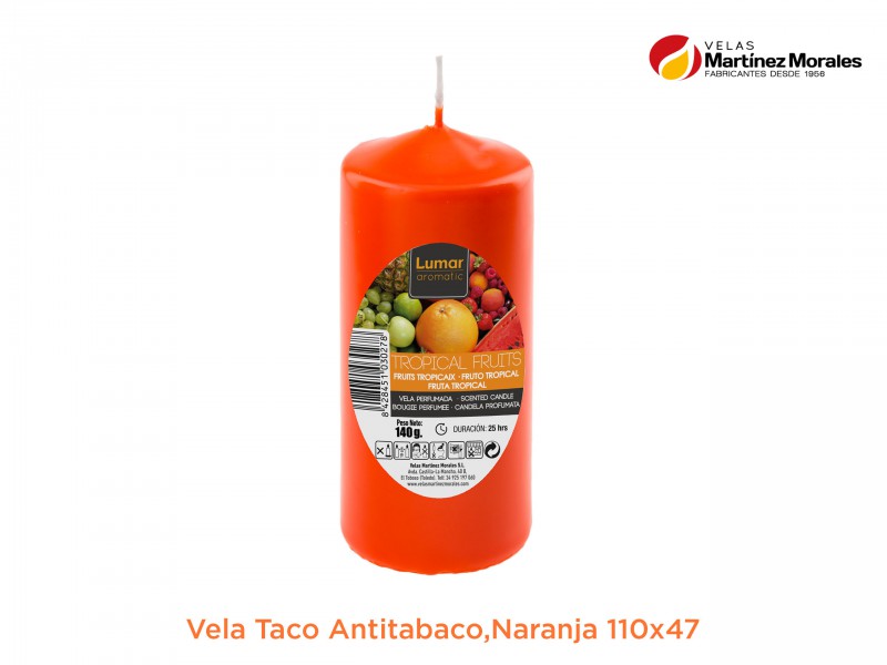 Vela taco antitabaco tropical 11x4,7 cm