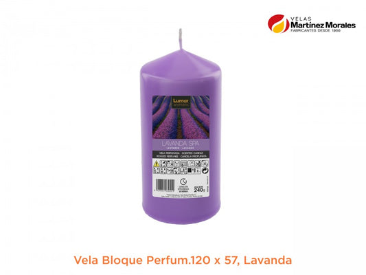 Vela bloque perfumada lavanda 12x5,7 cm