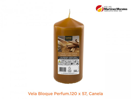 Vela bloque perfumada canela 12x5,7 cm