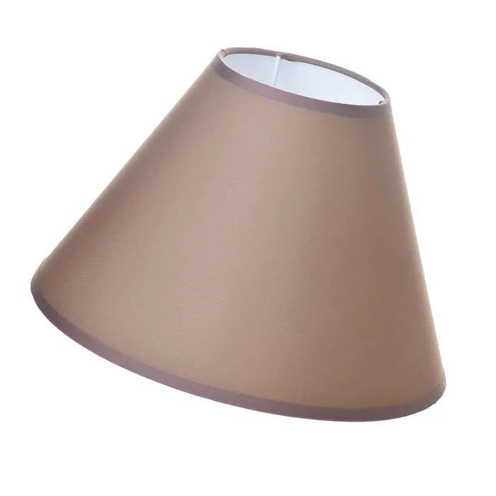Pantalla lámpara poliéster-pp marrón 25 x 10 x 17,50 cm