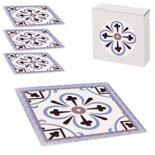 Juego de 4 posavasos ceramica hidraulico