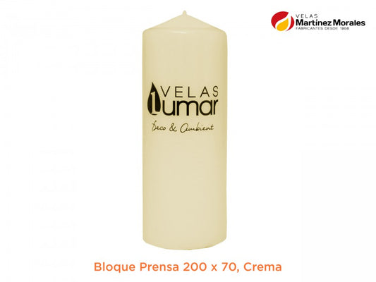 Bloque prensa crema 20x7 cm