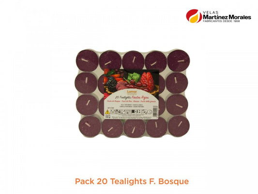 Pack 20 tealights frutas del bosque