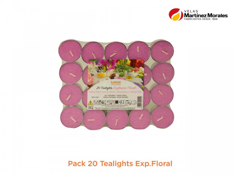 Pack 20 tealights exp.Floral