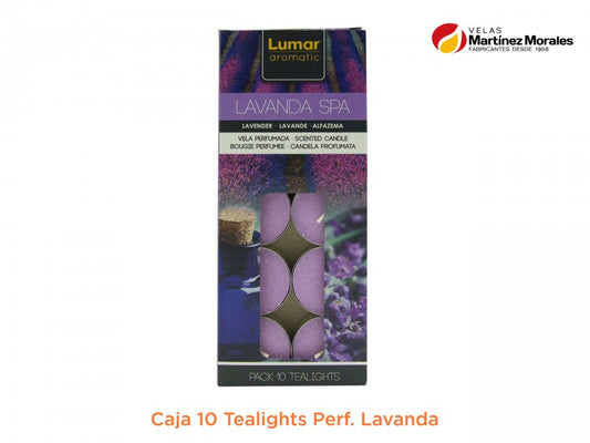 Caja 10 tealights perf. Lavanda