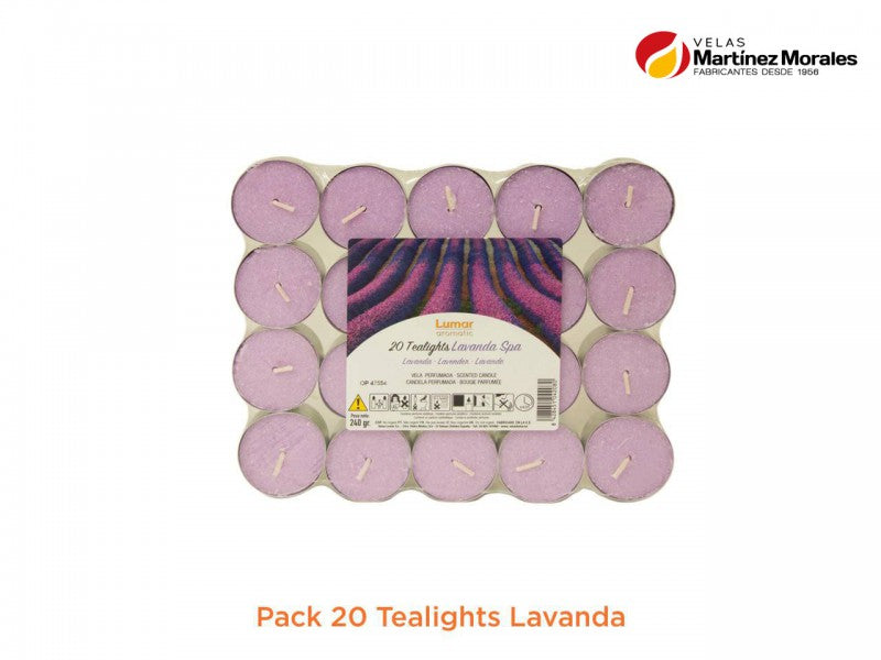 Pack 20 tealights lavanda