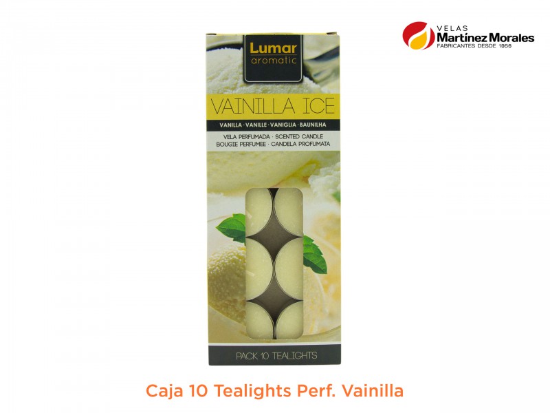 Caja 10 tealights perf. Vainilla