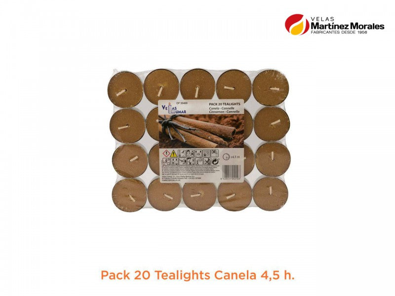 pack 20 tealights canela