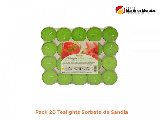 Pack 20 tealights sorbete de sandia