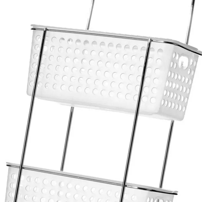 Estante 3 cestas metal-pp blanco 27,80 x 14 x 85 cm
