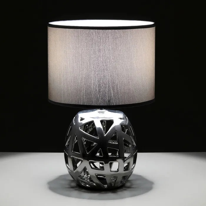 Lámpara plata cerámica 23 x 23 x 35 cm