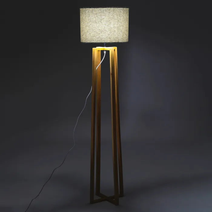 Lámpara caucho madera 36 x 36 x 149,50 cm