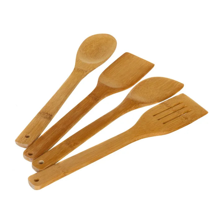 Tarro con 4 utensilios bambú 11 x 11 x 32 cm