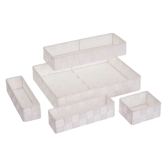 S/5 organizadores pp blanco 34 x 26 x 6 cm