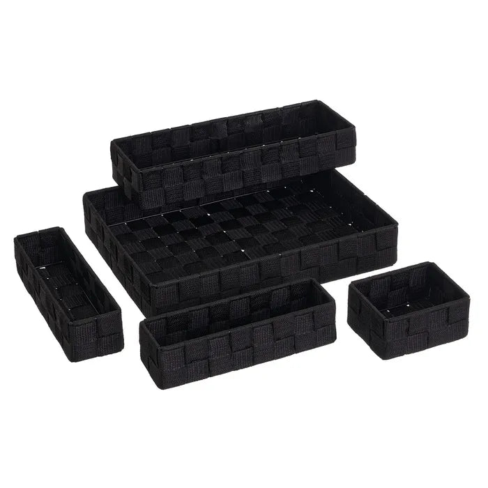 S/5 organizadores pp negro 34 x 26 x 6 cm