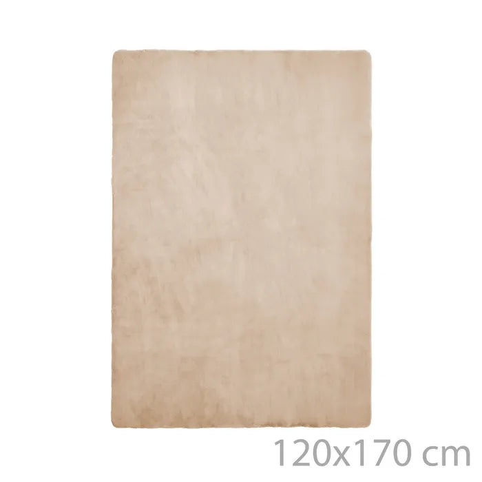 Alfombra softly poliester beige 120 x 170 x 1,50 cm