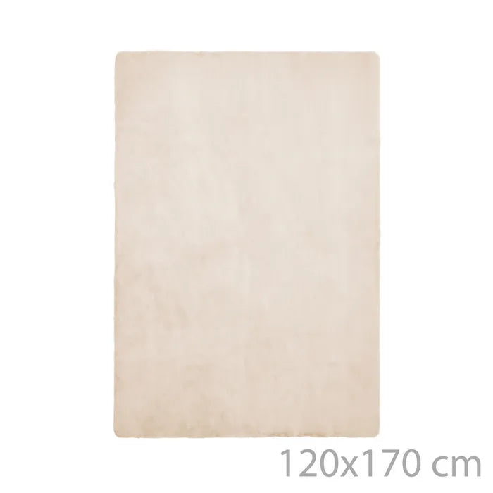 Alfombra softly poliester natural 120 x 170 x 1,50 cm