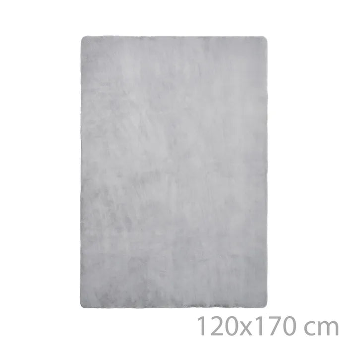Alfombra softly poliester gris claro 120 x 170 x 1,50 cm