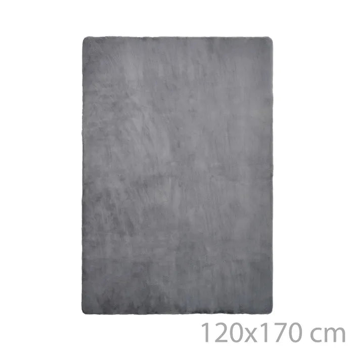Alfombra softly poliester gris oscuro 120 x 170 x 1,50 cm