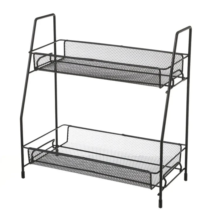 Cesta doble metal negro 31 x 17 x 33 cm