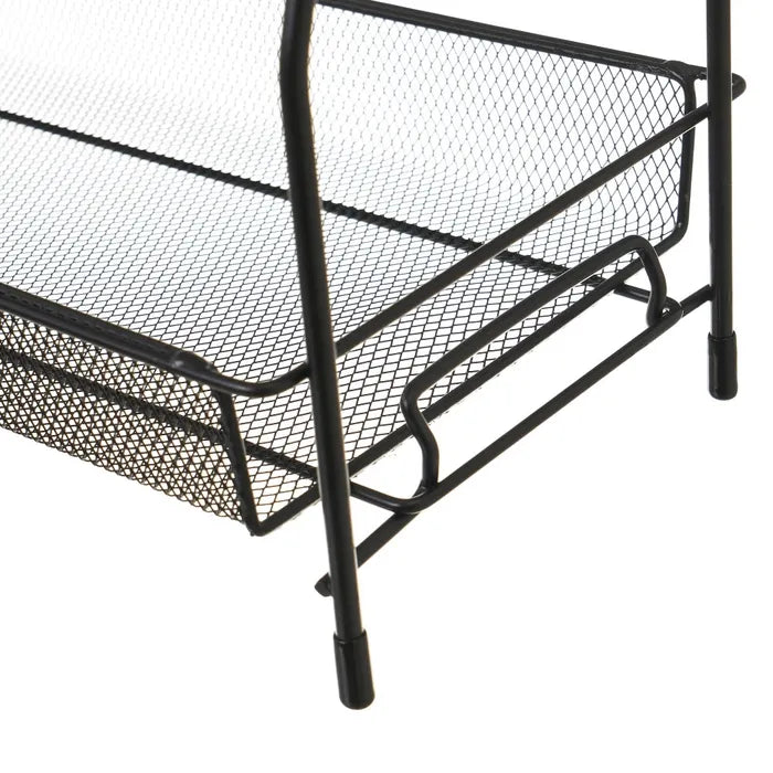 Cesta doble metal negro 31 x 17 x 33 cm