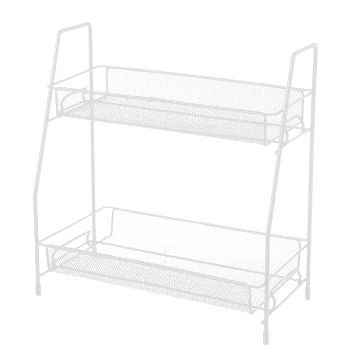 Cesta doble metal blanco 31 x 17 x 33 cm