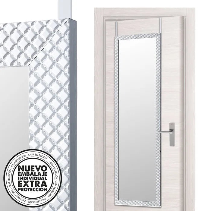 Espejo puerta plástico textura plata 35 x 1,50 x 125 cm