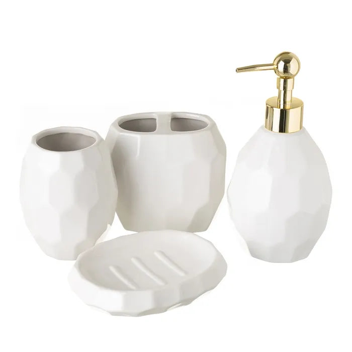Set baño cerámica blanco 9,50 x 9,50 x 17,20 cm