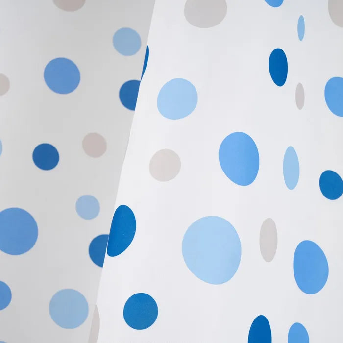 Cortina baño dots poliester azul 180 x 200 cm