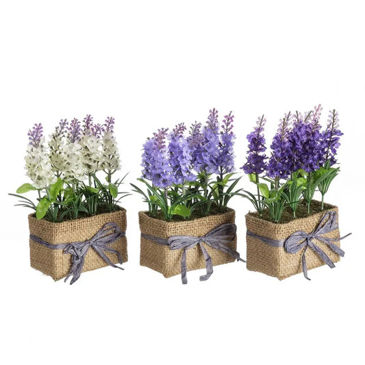 Planta lavanda 3/c poliester 11 x 7 x 19 cm