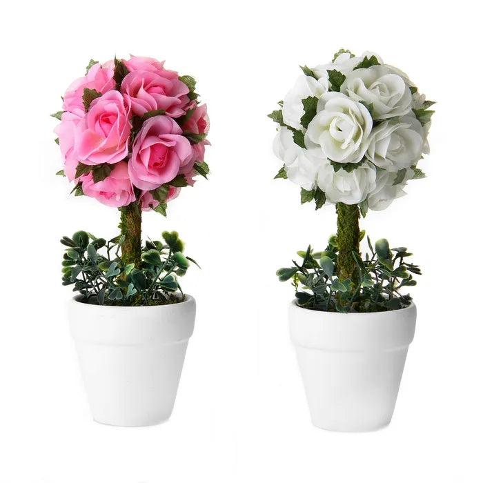 Planta rosas 2/c poliester 8,50 x 8,50 x 17,50 cm