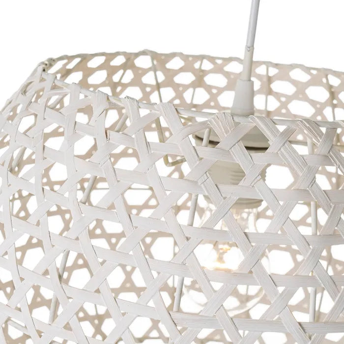 Lámpara techo metal-bambú blanco 35 x 35 x 24 cm