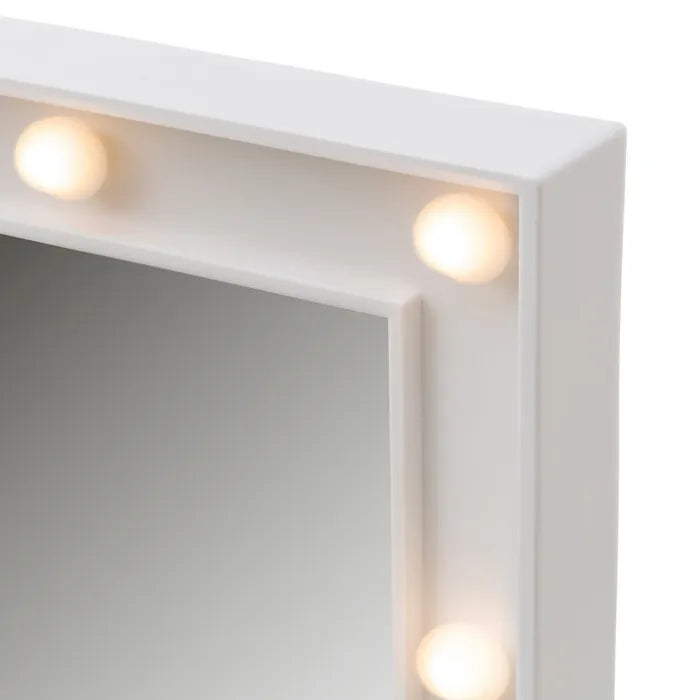 Espejo con luz led plástico blanco 39 x 4 x 49 cm