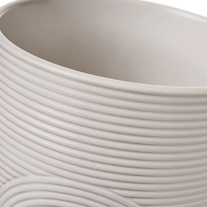 Macetero 2/c stoneware blanco-beige 16,50 x 16,50 x 15,50 cm