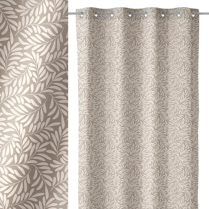 Cortina loneta impreso serbal ii taupe 140 x 260 cm